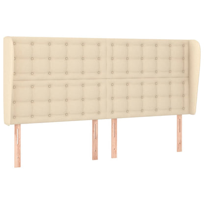 Testiera ad Orecchio Crema 163x23x118/128 cm in Tessuto