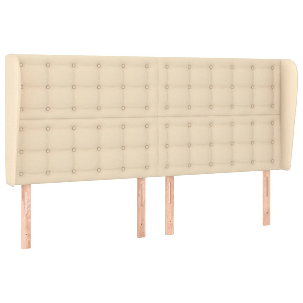 Testiera ad Orecchio Crema 163x23x118/128 cm in Tessuto