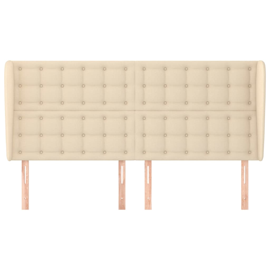Testiera ad Orecchio Crema 163x23x118/128 cm in Tessuto