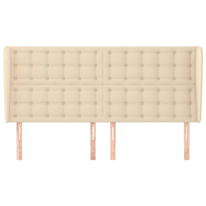 Testiera ad Orecchio Crema 163x23x118/128 cm in Tessuto