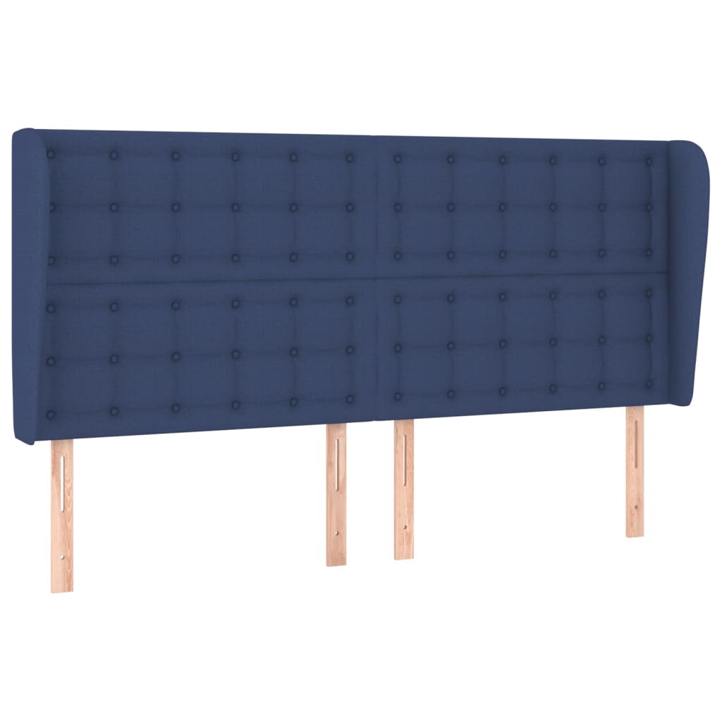Testiera ad Orecchio Blu 163x23x118/128 cm in Tessuto