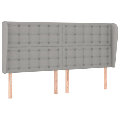 Testiera ad Orecchio Grigio Chiaro 183x23x118/128 cm in Tessuto
