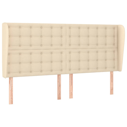 Testiera ad Orecchio Crema 183x23x118/128 cm in Tessuto