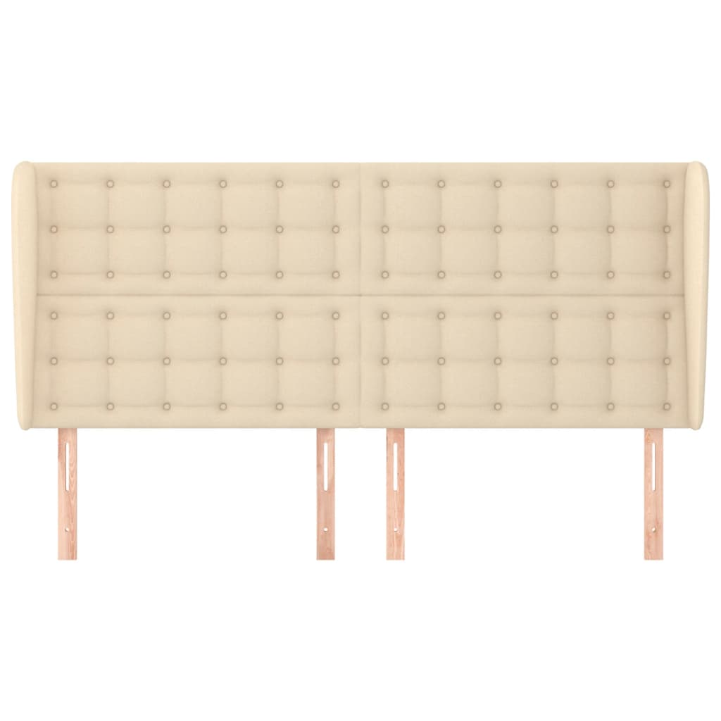 Testiera ad Orecchio Crema 183x23x118/128 cm in Tessuto