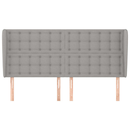 Testiera ad Orecchio Grigio Chiaro 203x23x118/128 cm in Tessuto