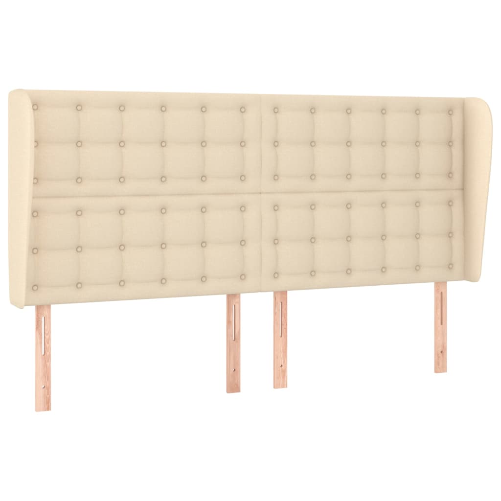 Testiera ad Orecchio Crema 203x23x118/128 cm in Tessuto