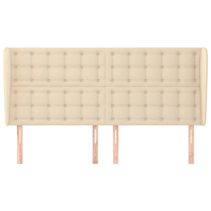 Testiera ad Orecchio Crema 203x23x118/128 cm in Tessuto
