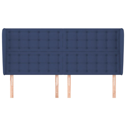 Testiera ad Orecchio Blu 203x23x118/128 cm in Tessuto