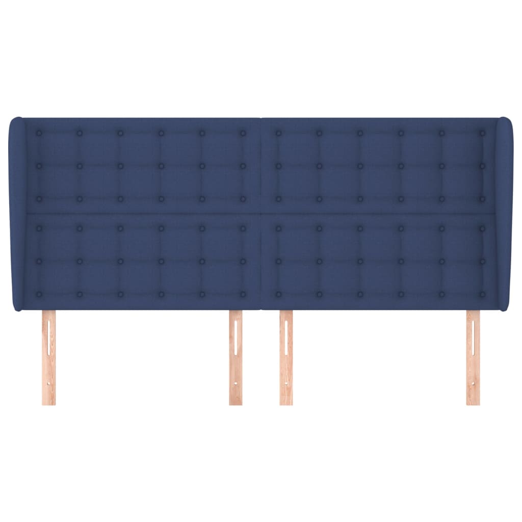 Testiera ad Orecchio Blu 203x23x118/128 cm in Tessuto