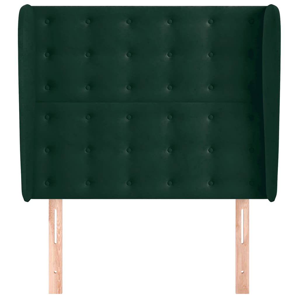 Testiera ad Orecchio Verde Scuro 83x23x118/128 cm in Velluto