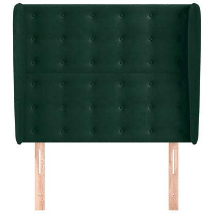 Testiera ad Orecchio Verde Scuro 83x23x118/128 cm in Velluto