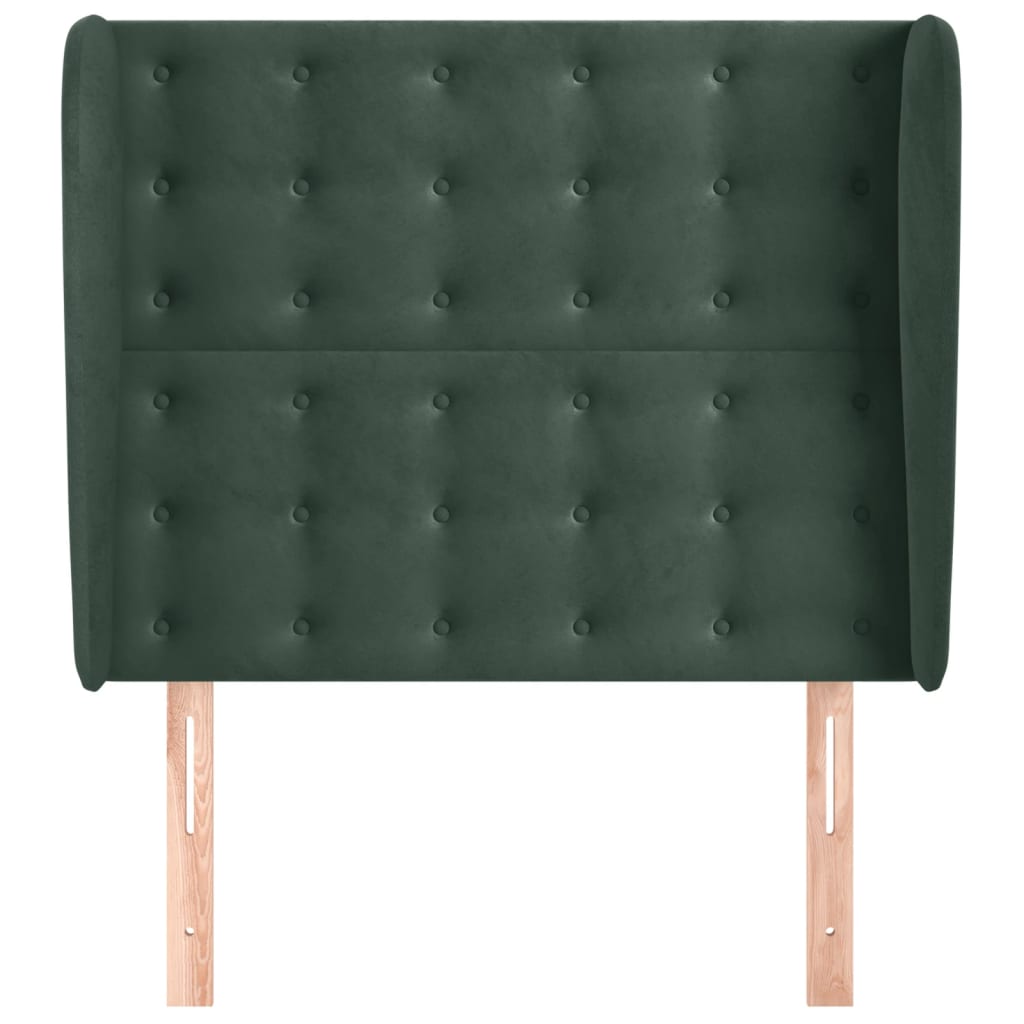 Testiera ad Orecchio Verde Scuro 83x23x118/128 cm in Velluto