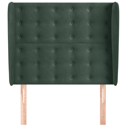 Testiera ad Orecchio Verde Scuro 83x23x118/128 cm in Velluto