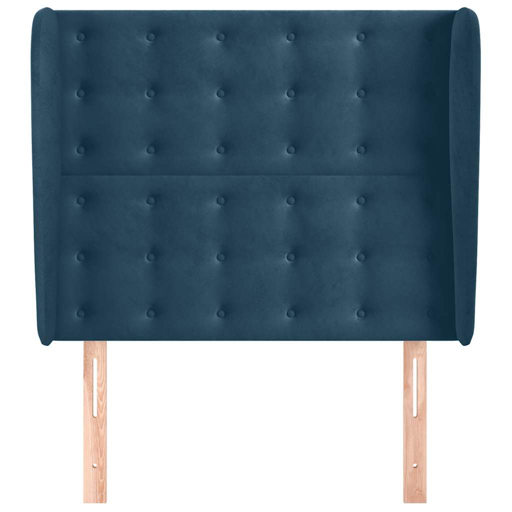 Testiera ad Orecchio Blu Scuro 83x23x118/128 cm in Velluto