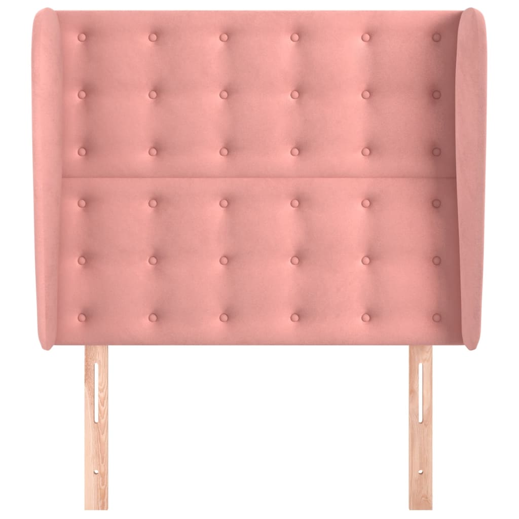 Testiera ad Orecchio Rosa 83x23x118/128 cm in Velluto