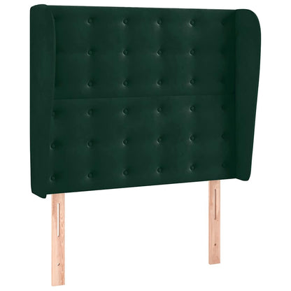 Testiera ad Orecchio Verde Scuro 93x23x118/128 cm in Velluto