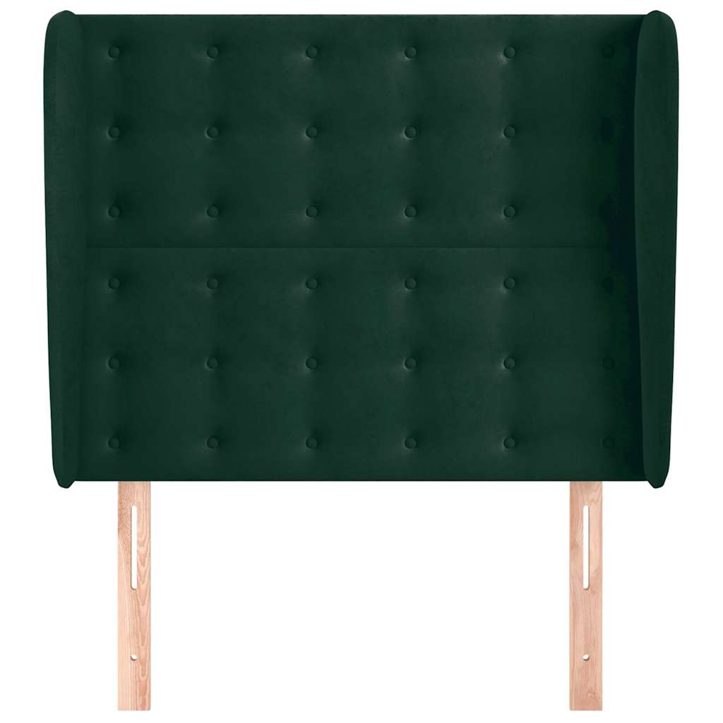 Testiera ad Orecchio Verde Scuro 93x23x118/128 cm in Velluto