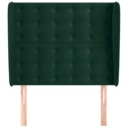 Testiera ad Orecchio Verde Scuro 93x23x118/128 cm in Velluto