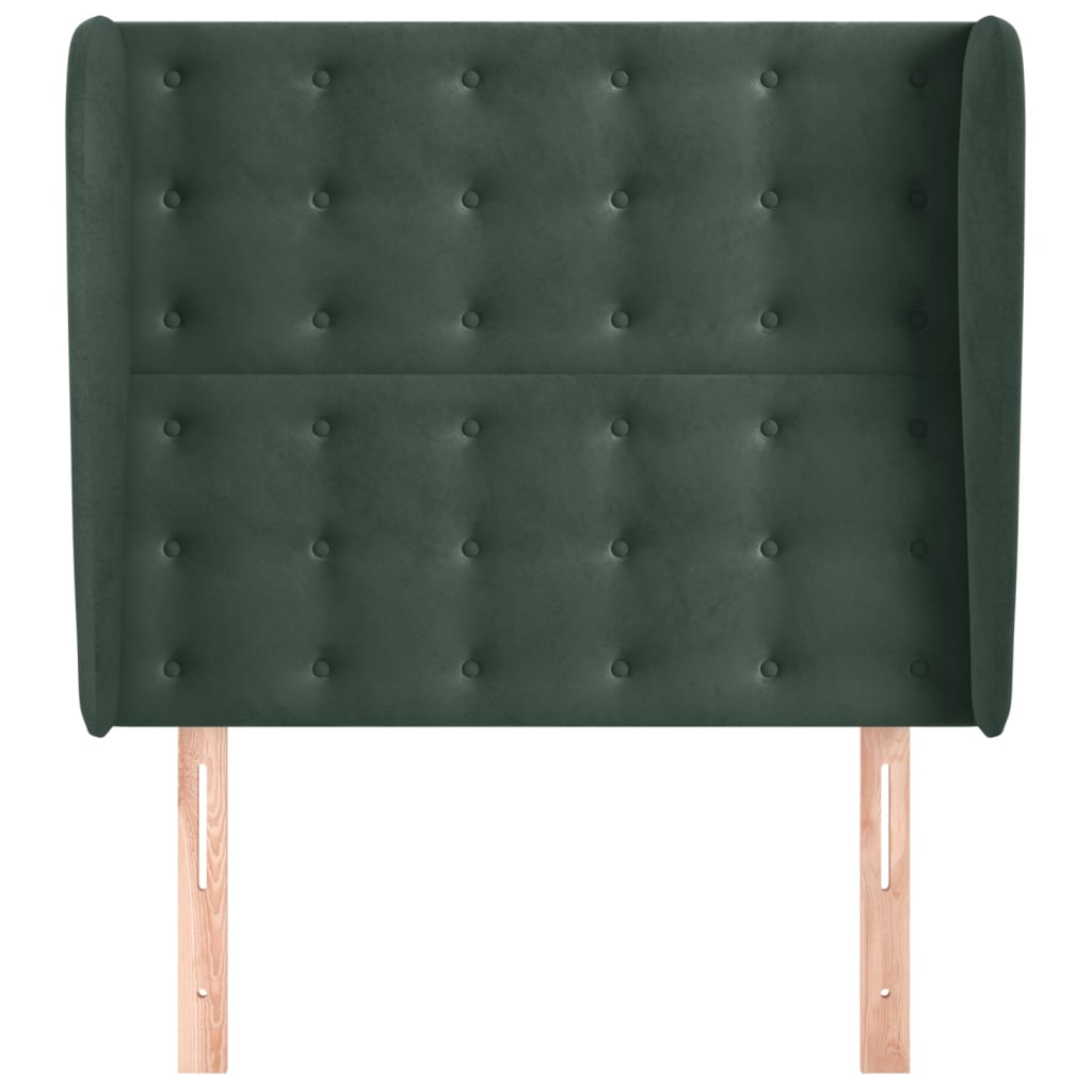 Testiera ad Orecchio Verde Scuro 93x23x118/128 cm in Velluto