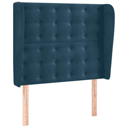 Testiera ad Orecchio Blu Scuro 93x23x118/128 cm in Velluto