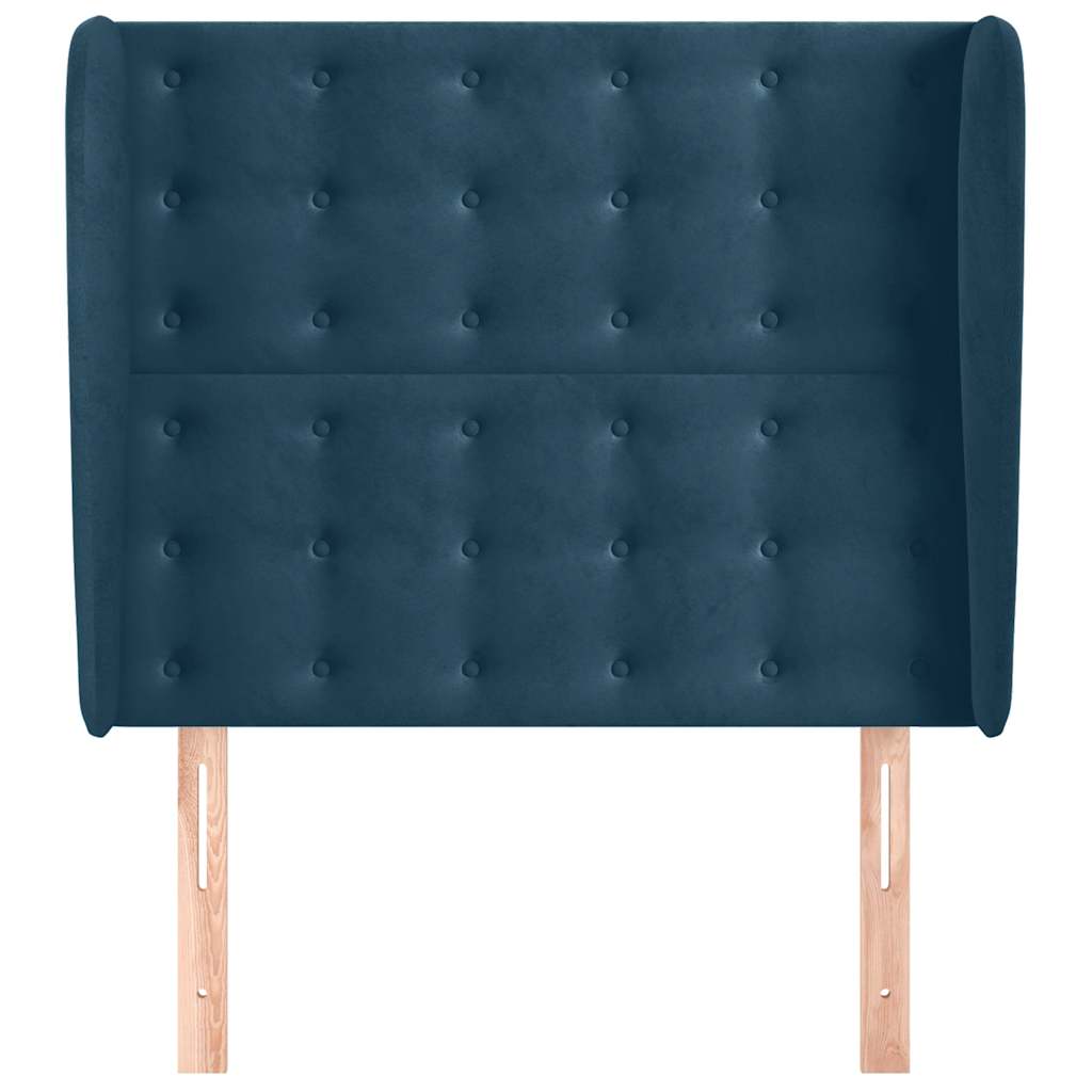 Testiera ad Orecchio Blu Scuro 93x23x118/128 cm in Velluto