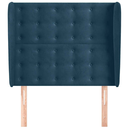 Testiera ad Orecchio Blu Scuro 93x23x118/128 cm in Velluto