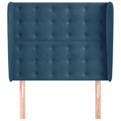 Testiera ad Orecchio Blu Scuro 93x23x118/128 cm in Velluto