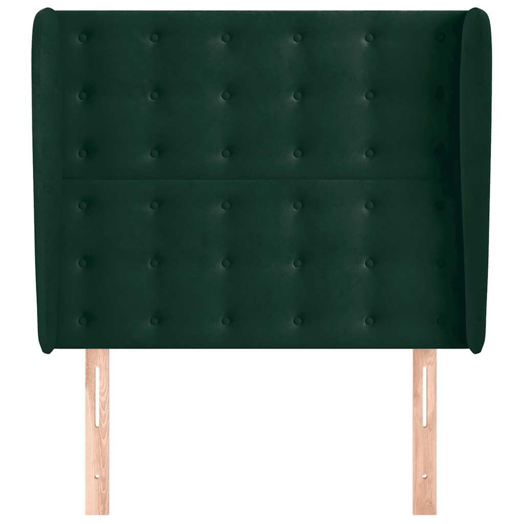 Testiera ad Orecchio Verde Scuro 103x23x118/128cm in Velluto