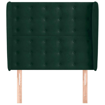 Testiera ad Orecchio Verde Scuro 103x23x118/128cm in Velluto