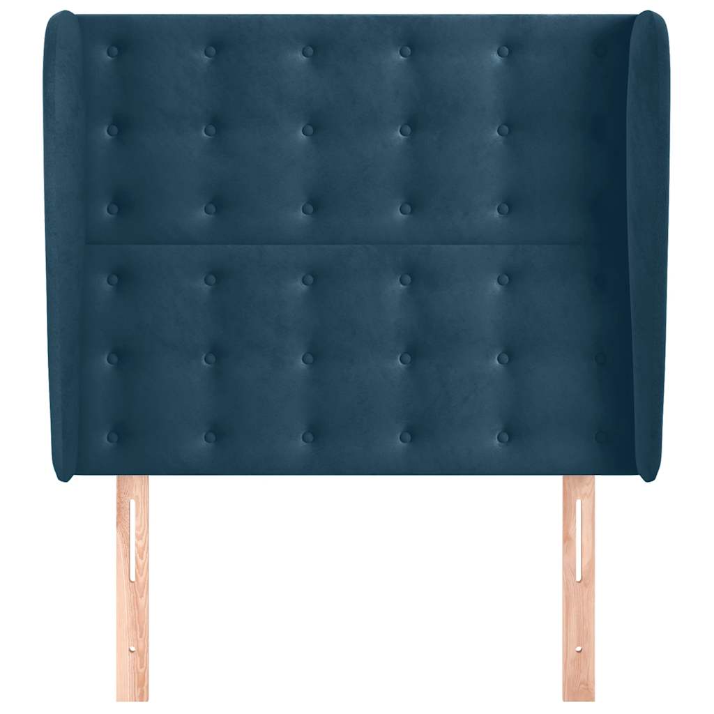Testiera ad Orecchio Blu Scuro 103x23x118/128 cm in Velluto