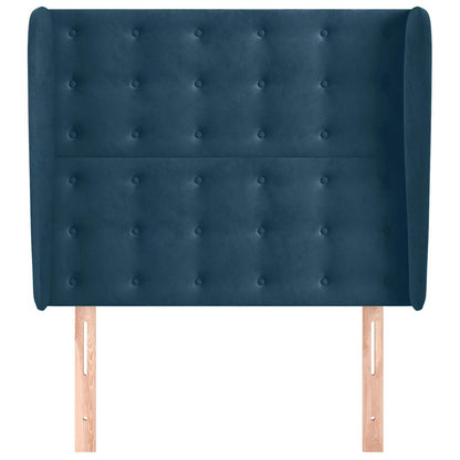 Testiera ad Orecchio Blu Scuro 103x23x118/128 cm in Velluto