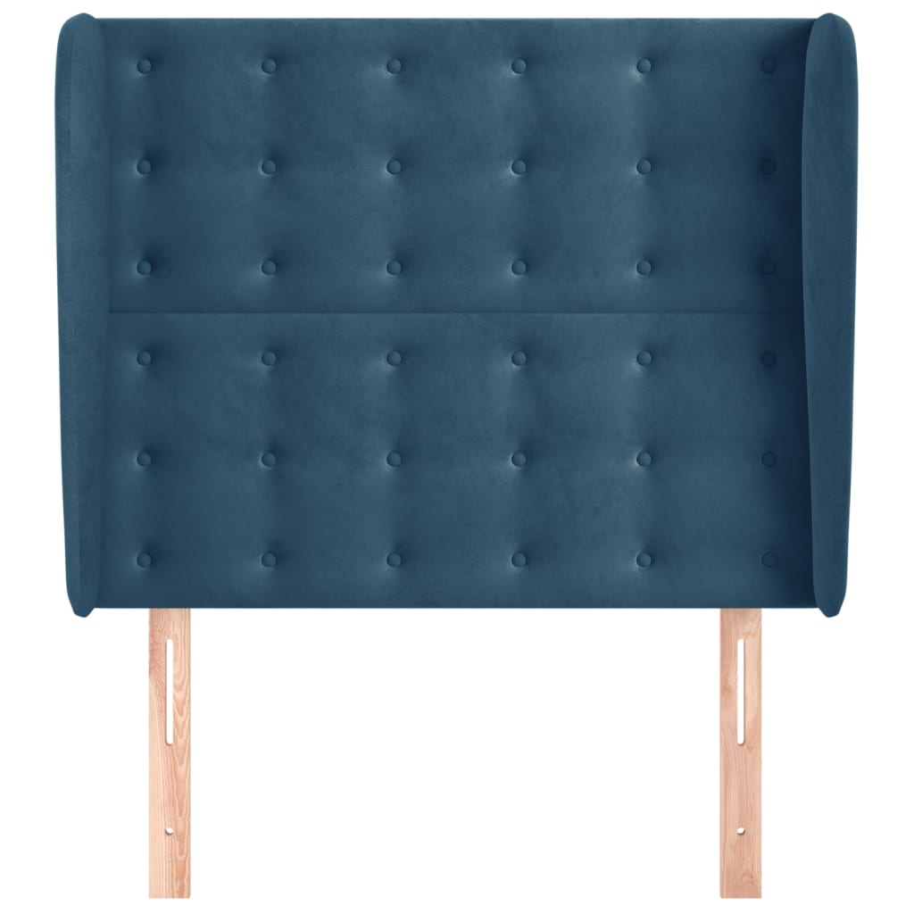 Testiera ad Orecchio Blu Scuro 103x23x118/128 cm in Velluto
