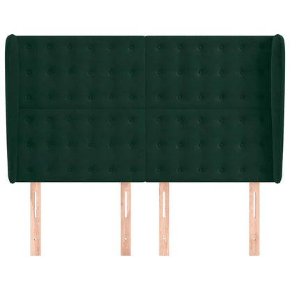 Testiera ad Orecchio Verde Scuro 147x23x118/128cm in Velluto
