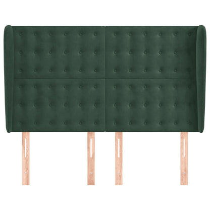 Testiera ad Orecchio Verde Scuro 147x23x118/128cm in Velluto