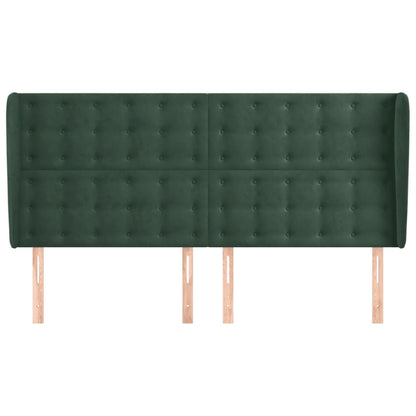 Testiera ad Orecchio Verde Scuro 163x23x118/128cm in Velluto