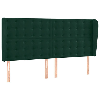 Testiera ad Orecchio Verde Scuro 183x23x118/128cm in Velluto