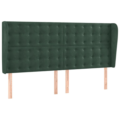 Testiera ad Orecchio Verde Scuro 183x23x118/128cm in Velluto