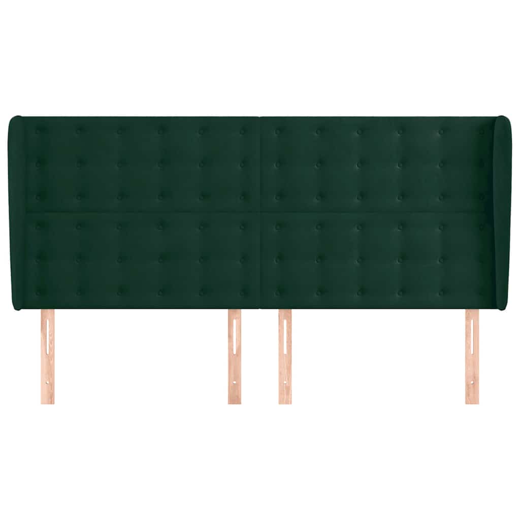 Testiera ad Orecchio Verde Scuro 183x23x118/128cm in Velluto