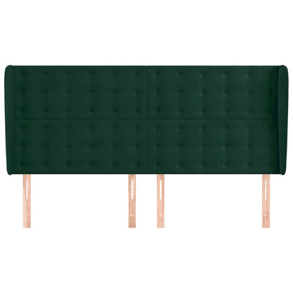 Testiera ad Orecchio Verde Scuro 183x23x118/128cm in Velluto