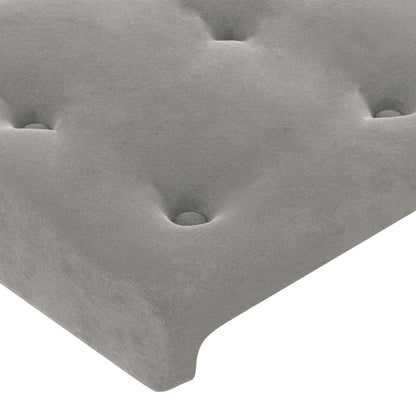 Testiera ad Orecchio Grigio Chiaro 203x23x118/128 cm in Velluto
