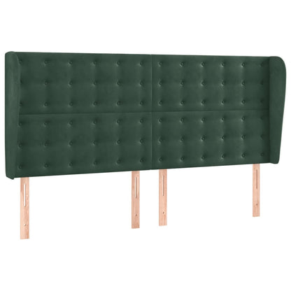 Testiera ad Orecchio Verde Scuro 203x23x118/128cm in Velluto