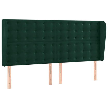 Testiera ad Orecchio Verde Scuro 203x23x118/128cm in Velluto