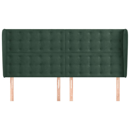 Testiera ad Orecchio Verde Scuro 203x23x118/128cm in Velluto