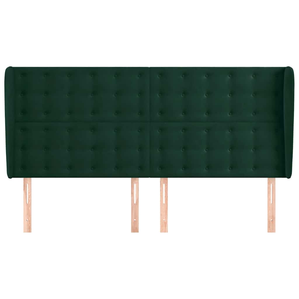 Testiera ad Orecchio Verde Scuro 203x23x118/128cm in Velluto