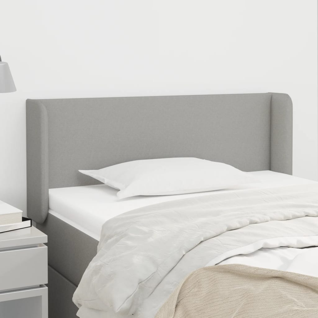 Testiera ad Orecchio Grigio Chiaro 93x16x78/88 cm in Tessuto