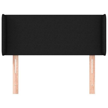 Testiera ad Orecchio Nera 93x16x78/88 cm in Tessuto
