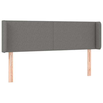Testiera ad Orecchio Grigio Scuro 147x16x78/88 cm in Tessuto
