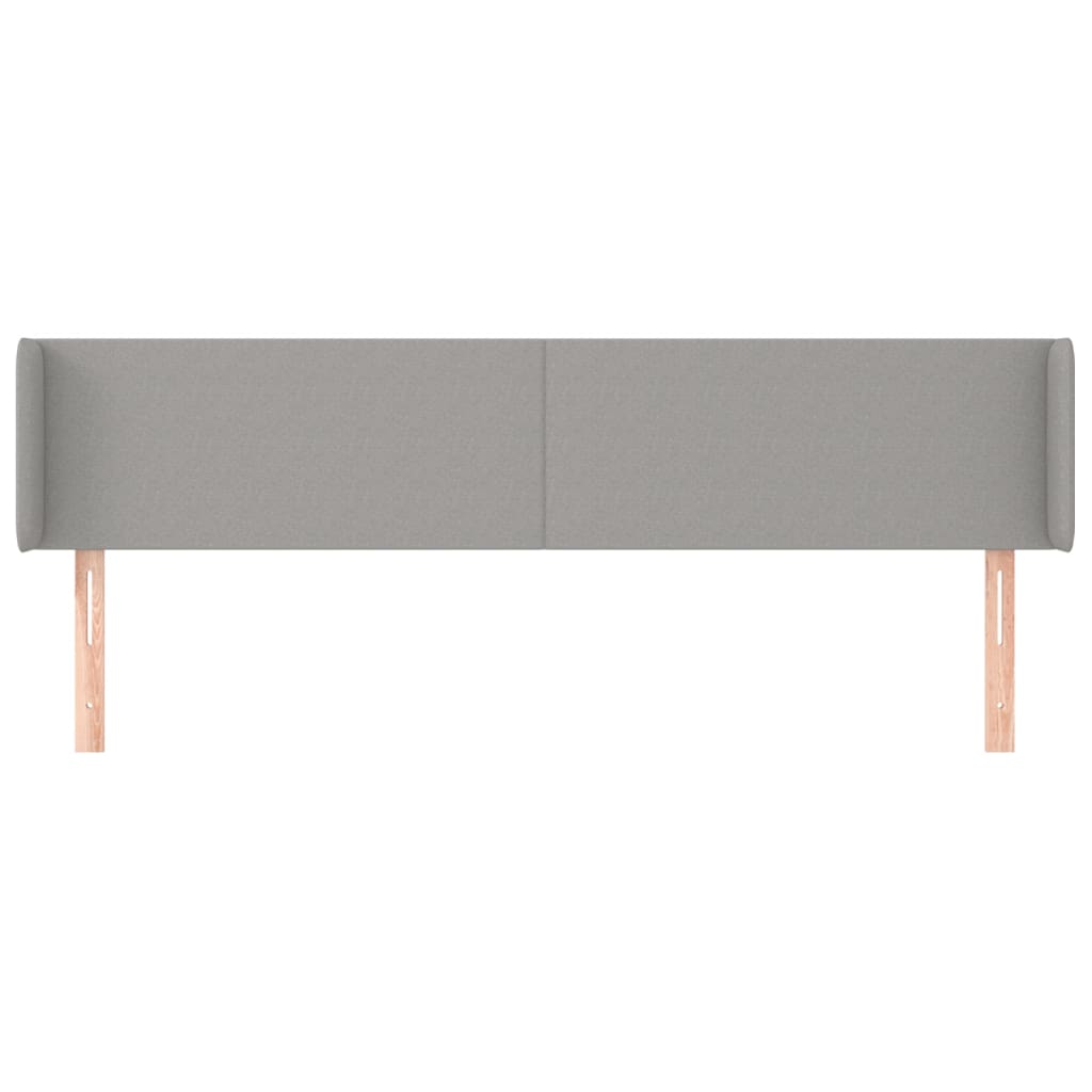 Testiera ad Orecchio Grigio Chiaro 163x16x78/88 cm in Tessuto