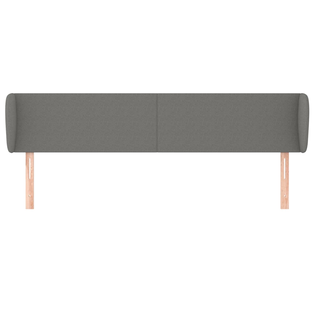 Testiera ad Orecchio Grigio Scuro 163x16x78/88 cm in Tessuto