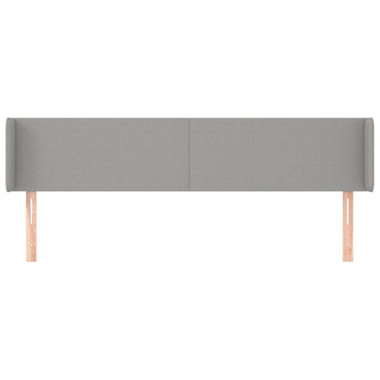 Testiera ad Orecchio Grigio Chiaro 203x16x78/88 cm in Tessuto